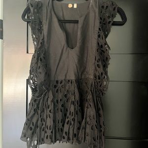 Free people lace black top